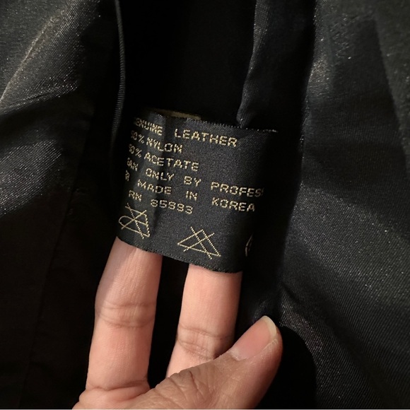 Rem Garson Womens Leather Vest Full Zip Black Biker Moto Jacket sz XS-S - Picture 9 of 12